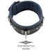 Leren Slavenhalsband Zwart/Blauw - 7.50cm