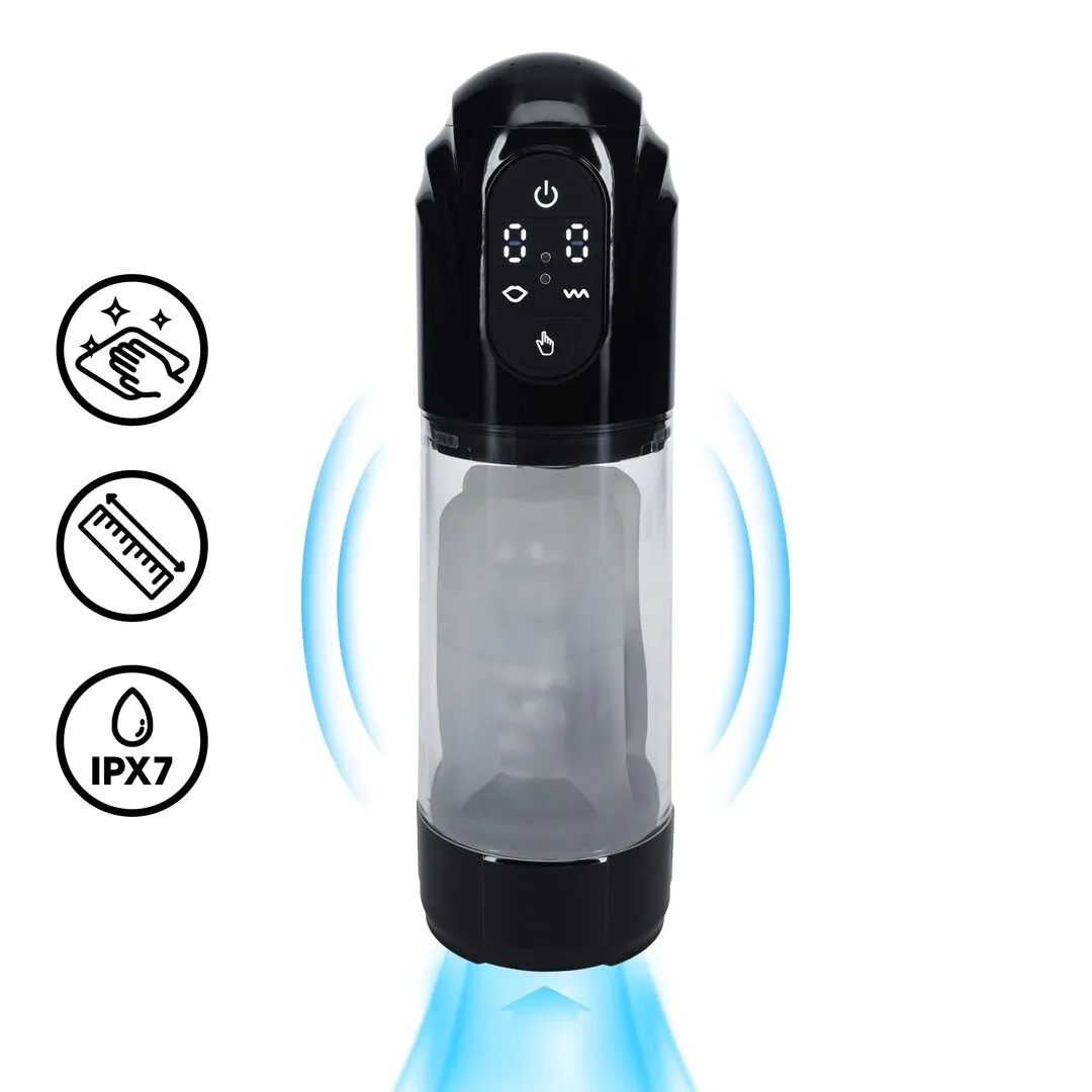 TechnoThrust Automatische Penispomp met Masturbator - Zwart